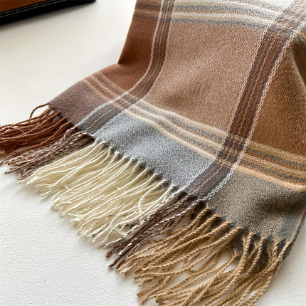 Cozy Faux Cashmere Tassel Scarf