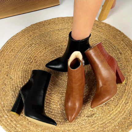 Chic Croc-Pattern Ankle Boots