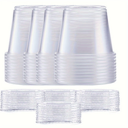 20/40pcs 9oz Clear Disposable Plastic Cups with Lids