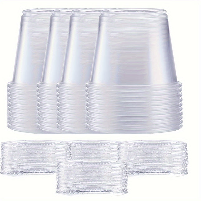 20/40pcs 9oz Clear Disposable Plastic Cups with Lids