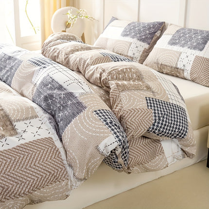 Chic Patchwork Duvet Cover Set - All-Season Comfort