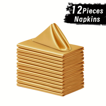6/12pcs Luxury Soft Satin Napkins