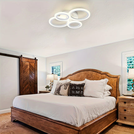 Adjustable Brightness 4-Ring LED Ceiling Light - Flush Mount