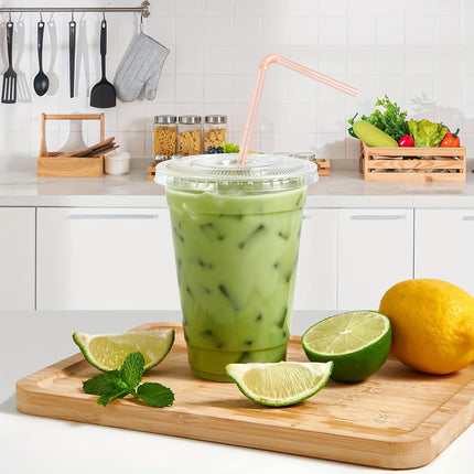 30pcs 16oz Clear Disposable Cups with Lids