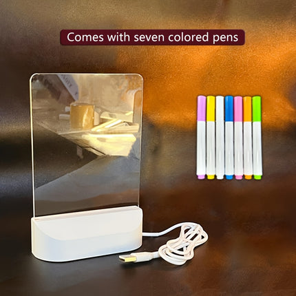 Glow-In-The-Dark LED Memo Board with 7 Pens