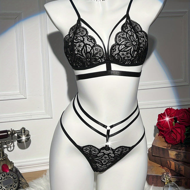 Romantic Floral Lace Lingerie Set