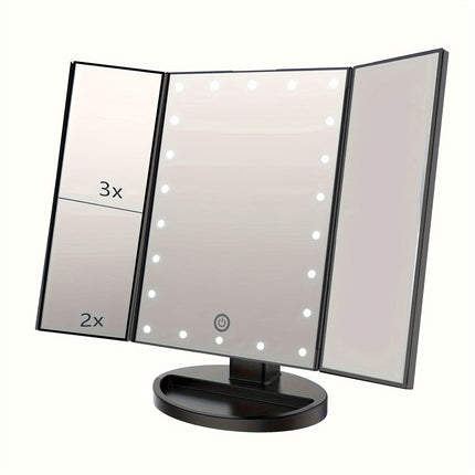 Tri-Fold LED Vanity Mirror