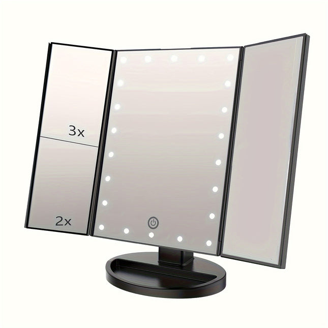Tri-Fold LED Vanity Mirror