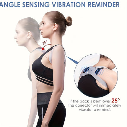 Smart Posture Corrector with Vibration Reminder - Adjustable Support