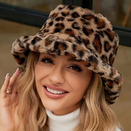 Leopard Print Plush Hat
