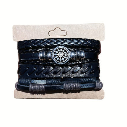 Men's Vintage Leather Bracelet Set