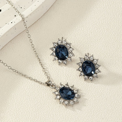 Retro Sunflower Gemstone Jewelry Set