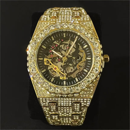 MISSFOX Luxury Ice Rhinestone Watch
