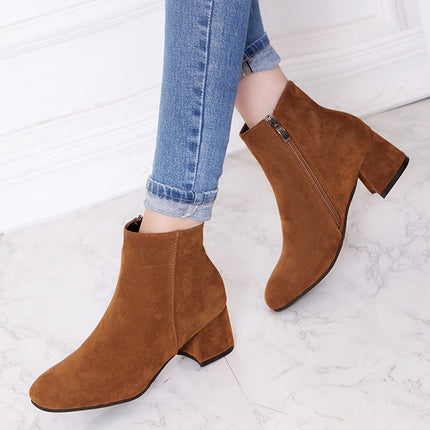 Elegant Block Heel Ankle Boots