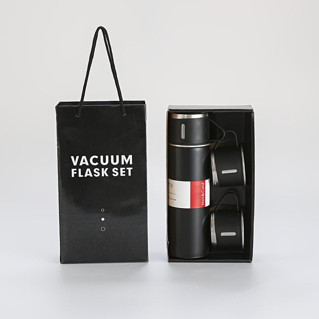 Vacuum Flask Set - Thermal Mug with Extra Cup Lids