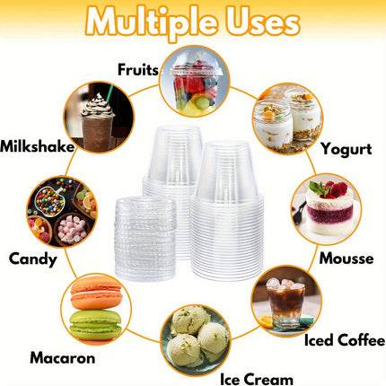 20/40pcs 9oz Clear Disposable Plastic Cups with Lids