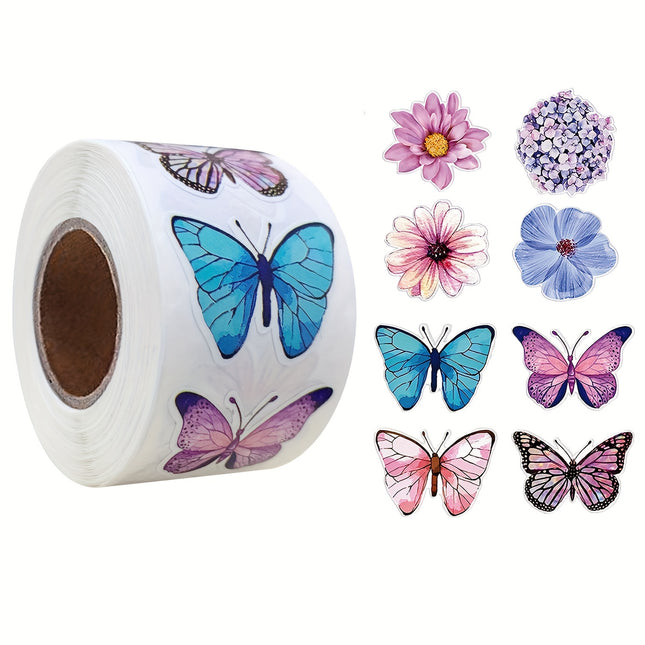 500pcs Glitter Butterfly & Flower Stickers