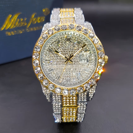 Luxury Men's Diamond Hip-Hop Watch