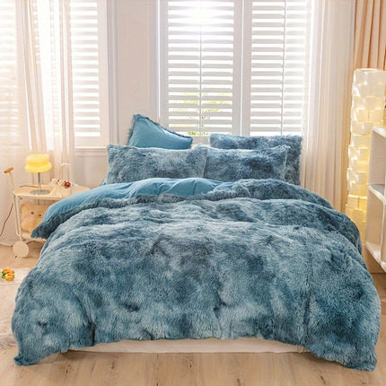 Cozy Tie-Dye Plush Duvet Cover Set - Soft & Stylish
