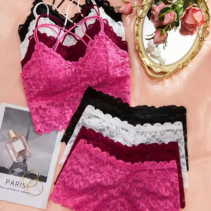 4-Piece Sexy Lace Lingerie Set