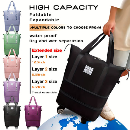 Extra-Large Foldable Travel Bag with Wheels