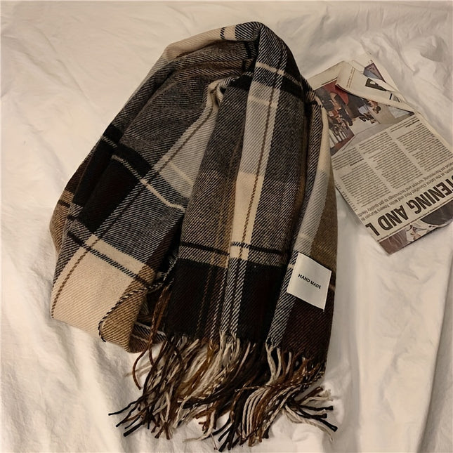 Men's Cozy Plaid Winter Scarf - Monti Bargains