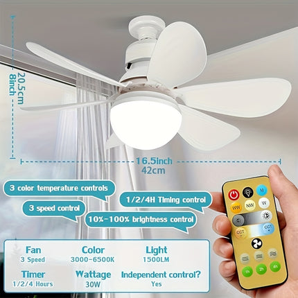 Ceiling Fan Light with Remote – 3-Speed Dimmable Fan
