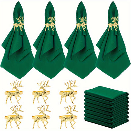 12pcs Christmas Napkin & Ring Set