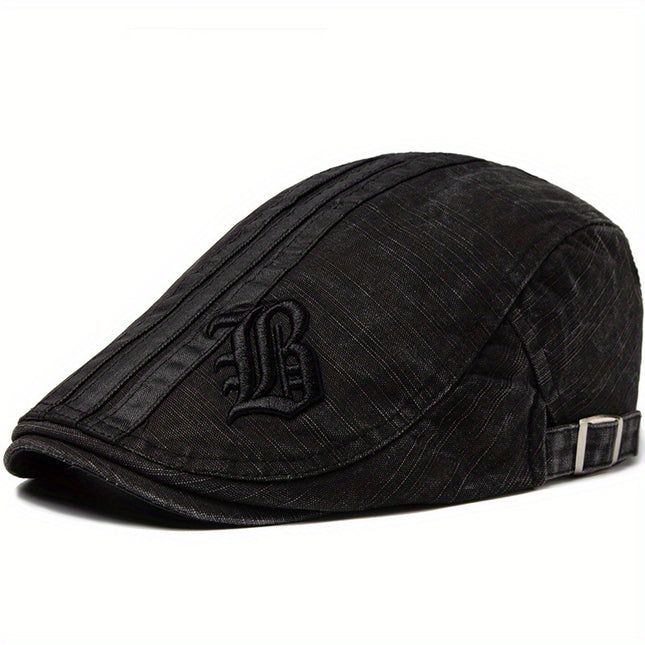Men's Vintage Embroidered Beret Cap