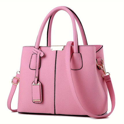 Large Gray PU Tote Bag