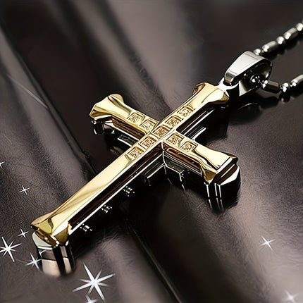 Men's Rhinestone Cross Necklace