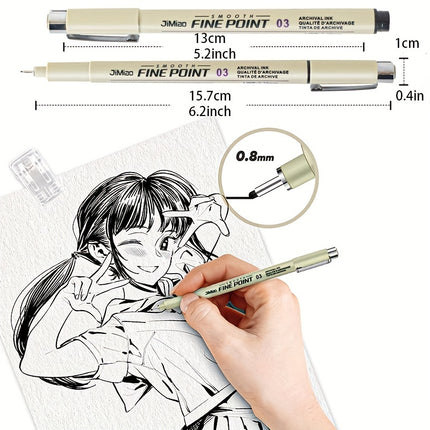 12Pcs Fine Line Markers Set