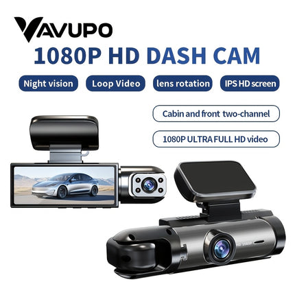 Vavupo 1080P Dual-Camera Dash Cam with Night Vision