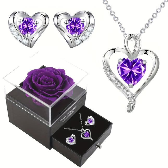 Elegant Heart-Shaped Gemstone Set
