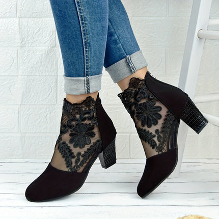 Elegant Lace Ankle Boots