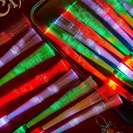 12pcs Random Color LED Fiber Optic Glow Sticks