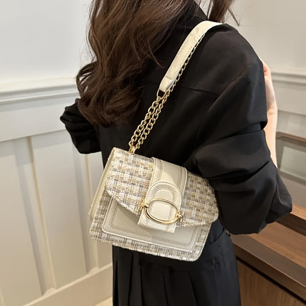 Mini Checkered Tweed Shoulder Bag