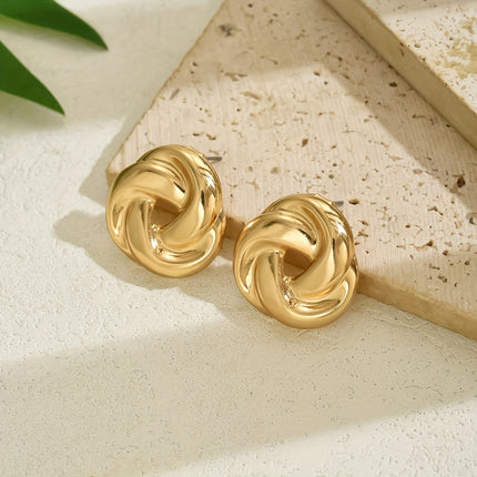 Golden-Tone Spiral Hoop Earrings