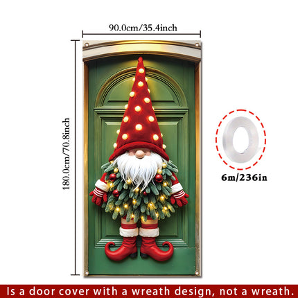 Merry Christmas Gnome Door Banner – Holiday Porch Decoration - Monti Bargains