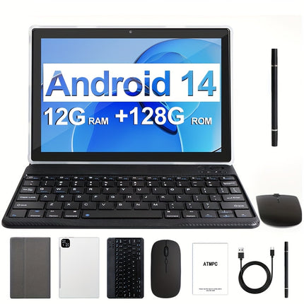 2-in-1 Android 14 Tablet with Keyboard & Stylus