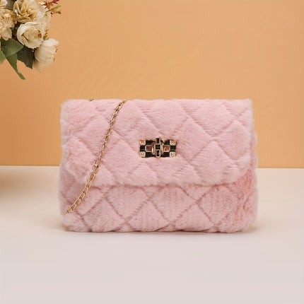 Casual Faux Fur Crossbody Bag
