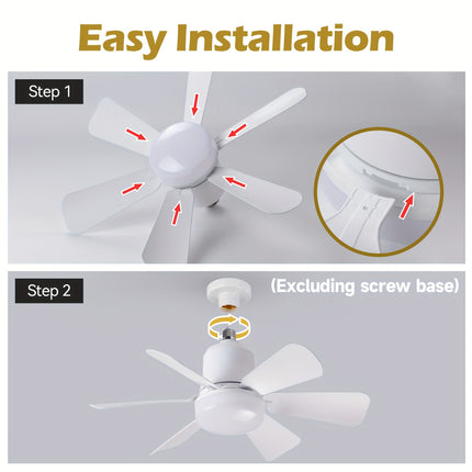 Modern Ceiling Fan with Dimmable LED Light & Remote