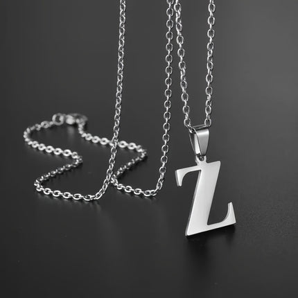 Minimalist Alphabet Stainless Steel Necklace