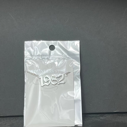 Custom Birth Year Stainless Steel Necklace