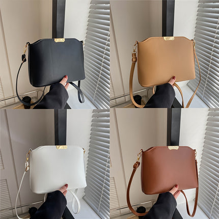Classic Solid Color Shell Shoulder Bag