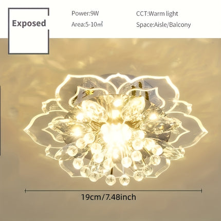 Modern Crystal Petals LED Ceiling Light - Elegant Indoor Fixture