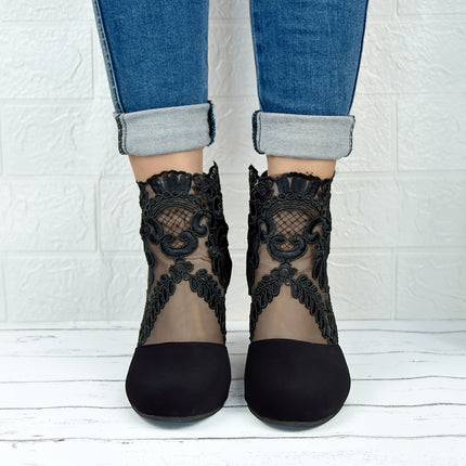Elegant Lace Ankle Boots