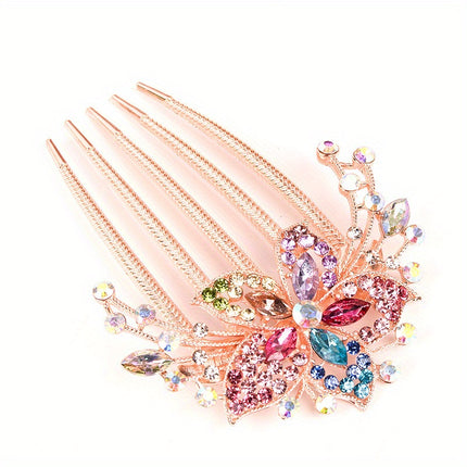 Alloy Diamond Insert Hair Comb – Elegant Ponytail Holder