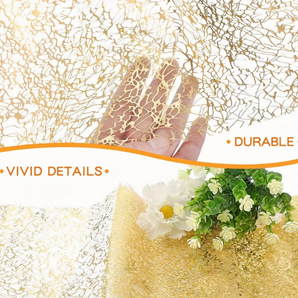 Elegant Golden Foil Mesh Table Runner