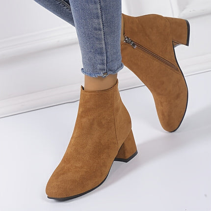 Elegant Block Heel Ankle Boots
